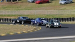 Brent Trengrove and Greg Toepfer's Mustangs hard on the heels of Allen Boughen's Mercury Comet