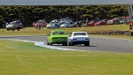 Quentin Bland's Capri and Anthony Read's Mazda fought over every inch of the road