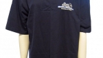 Club t-shirt. Sporty cotton navy t-shirt with logo transfer