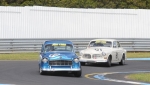 The newly rebuilt Volvo Amazon of Mick Stupka chases Eddie Dobbs