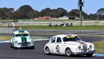 Phil Pearmain's Mk I Jag leads Phil Barrow's FJ.