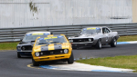 Trevor-Talbot-and-Andrew-Beard_s-Camaros-sandwich-Ian-Mewett_s-Mustang.-